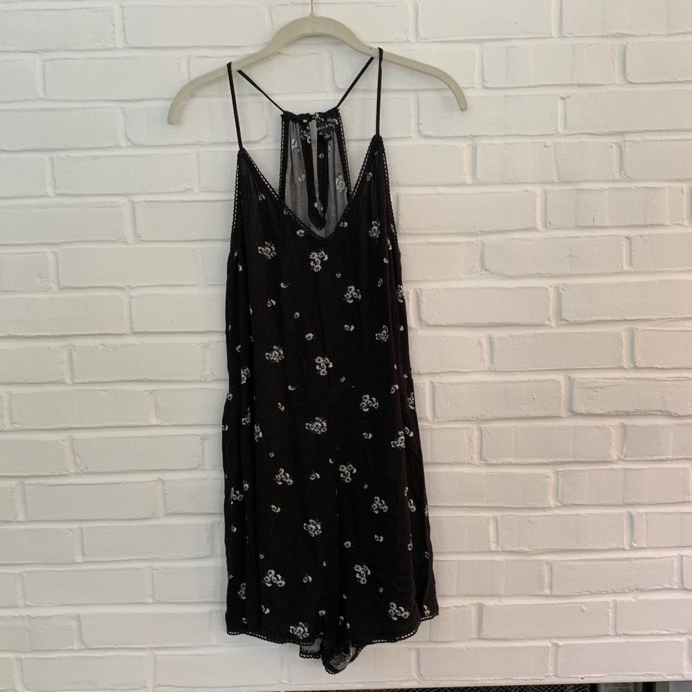 Kendall and Kylie black floral romper